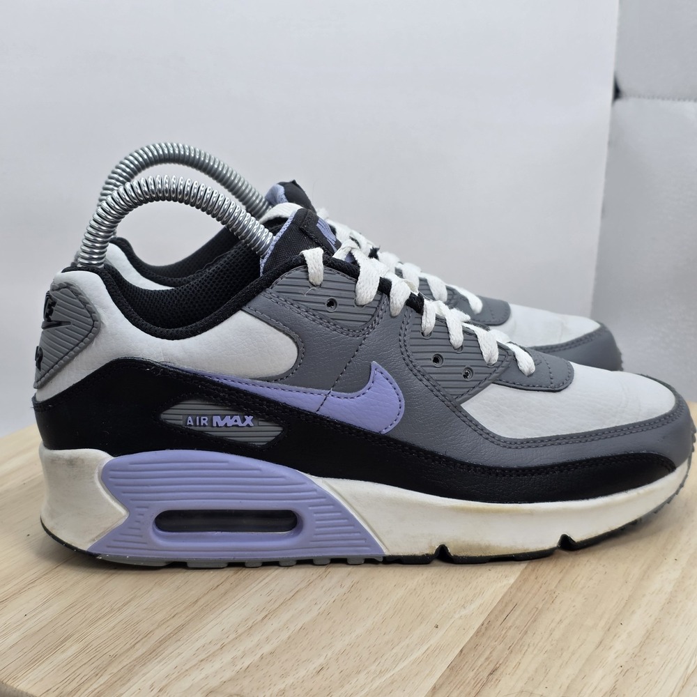 Youth Size 4Y - Nike Air Max 90 LTR Shoes Gray Purple Sneakers W5.5 - DV3607-001 - Picture 3 of 10
